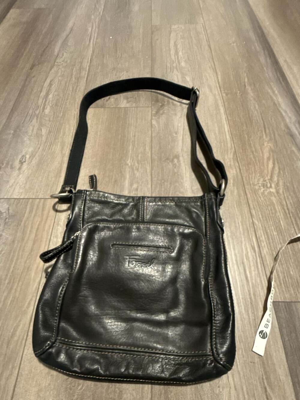 Fossil Genuine Leather Black Crossbody Purse Bag